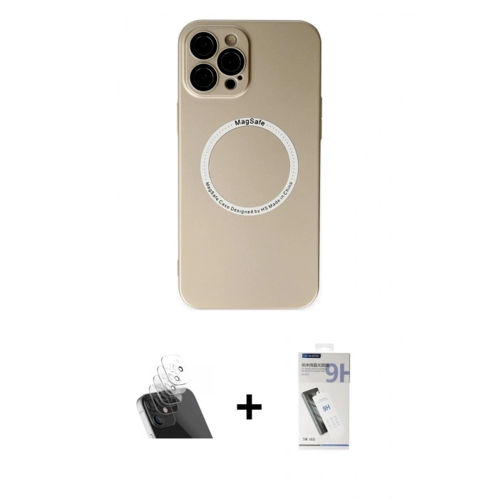 MARSİLYAN™- iPhone 12 Pro Kılıf Zirve Klasik Prime - Şeffaf Uv Polymer Nano Ekran Koruyucu + Kamera Lens Koruma Cam - SF