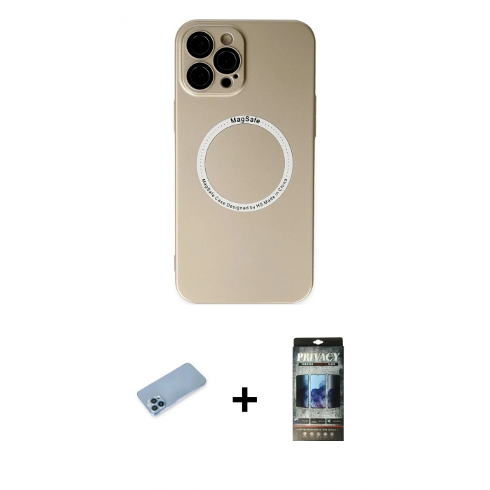 MARSİLYAN™- iPhone 12 Pro Kılıf Zirve Klasik Prime - Siyah 34D Hayalet Izgaralı Cam + Shine Kamera Lens Koruma Cam - MI
