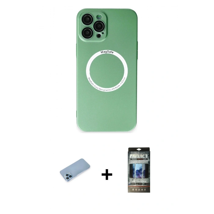 MARSİLYAN™- iPhone 12 Pro Kılıf Zirve Klasik Prime - Siyah 34D Hayalet Izgaralı Cam + Shine Kamera Lens Koruma Cam - MI
