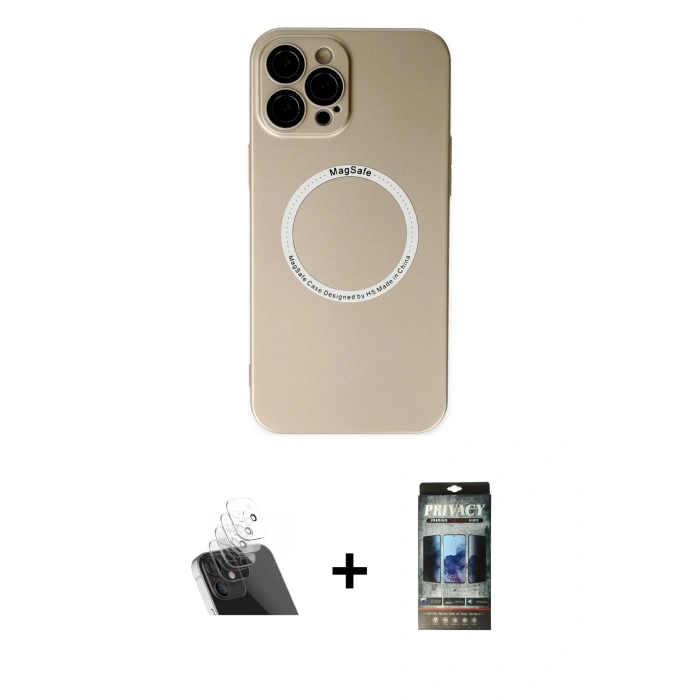 MARSİLYAN™- iPhone 12 Pro Kılıf Zirve Klasik Prime - Siyah 34D Hayalet Izgaralı Cam + Kamera Lens Koruma Cam - SF