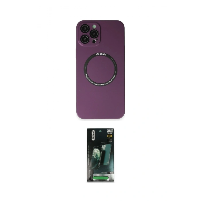 MARSİLYAN™- iPhone 12 Pro Kılıf Zirve Klasik Prime - Siyah 360 Mat Full Body Arka Koruyucu