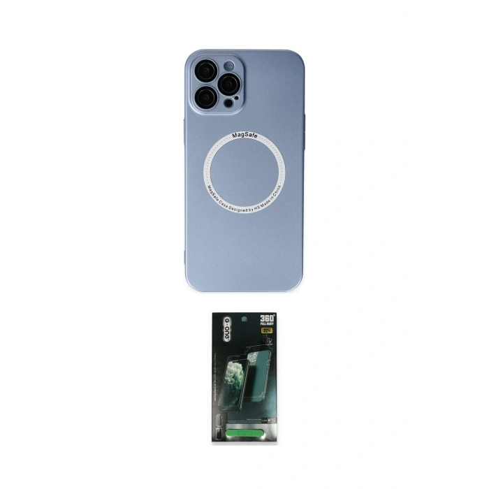 MARSİLYAN™- iPhone 12 Pro Kılıf Zirve Klasik Prime - Siyah 360 Mat Full Body Arka Koruyucu