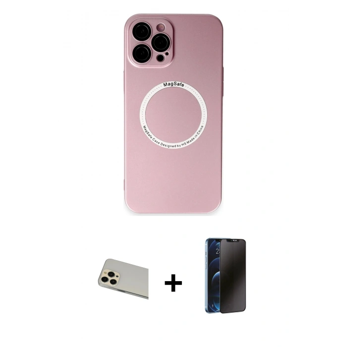 MARSİLYAN™- iPhone 12 Pro Kılıf Zirve Klasik Prime - Siyah 3D Antistatik Hayalet Cam Ekran Koruyucu + Rainbow Kamera Lens Koruma Cam - GD