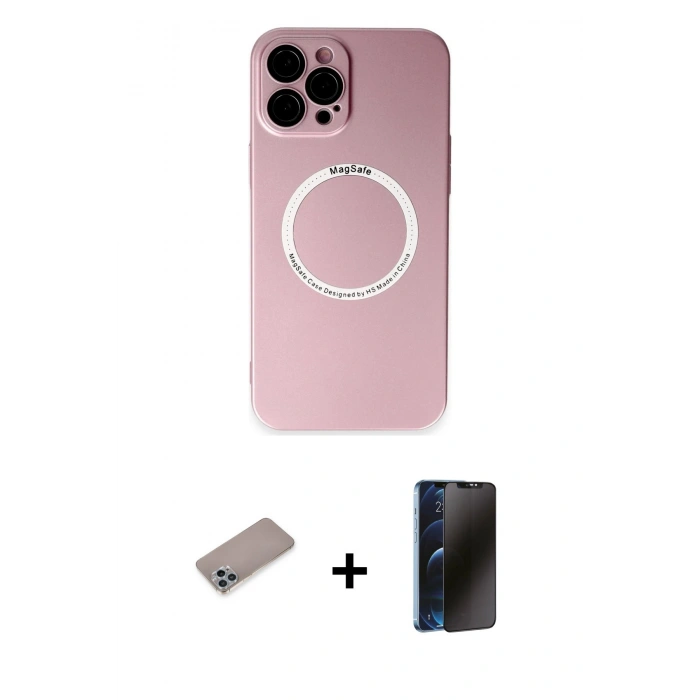 MARSİLYAN™- iPhone 12 Pro Kılıf Zirve Klasik Prime - Siyah 3D Antistatik Hayalet Cam Ekran Koruyucu + Shine Kamera Lens Koruma Cam - SABE