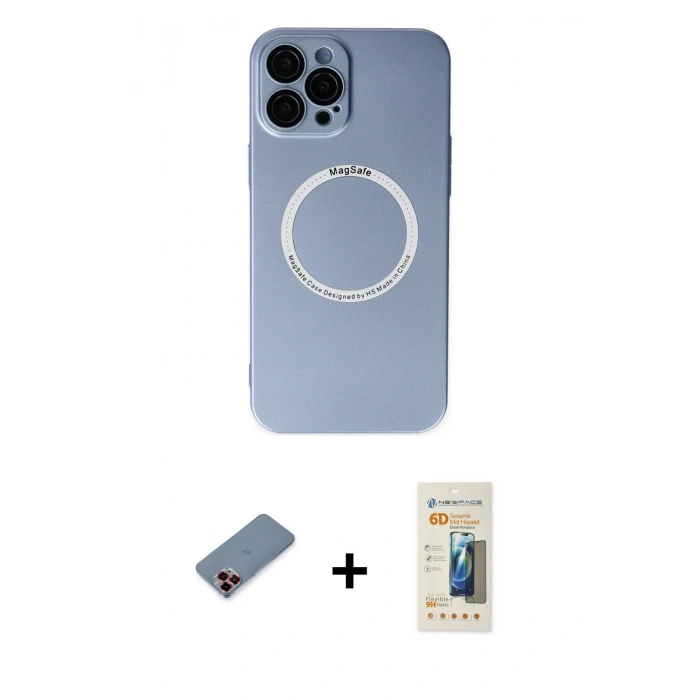 MARSİLYAN™- iPhone 12 Pro Kılıf Zirve Klasik Prime - Siyah 6D Mat Seramik Hayalet Nano Ekran Koruyucu + Metal Kamera Lens Koruma Cam - KI