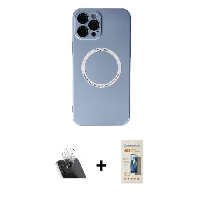 MARSİLYAN™- iPhone 12 Pro Kılıf Zirve Klasik Prime - Siyah 6D Mat Seramik Hayalet Nano Ekran Koruyucu + Kamera Lens Koruma Cam - SF