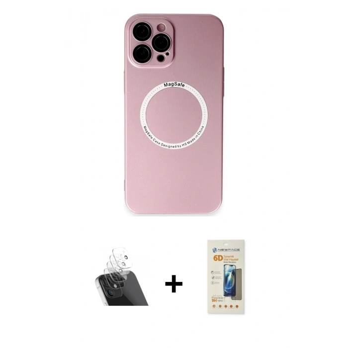 MARSİLYAN™- iPhone 12 Pro Kılıf Zirve Klasik Prime - Siyah 6D Mat Seramik Hayalet Nano Ekran Koruyucu + Kamera Lens Koruma Cam - SF