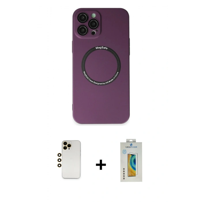 MARSİLYAN™- iPhone 12 Pro Kılıf Zirve Klasik Prime - Siyah Polymer Nano Ekran Koruyucu + Shine Kamera Lens - GD