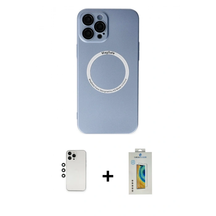 MARSİLYAN™- iPhone 12 Pro Kılıf Zirve Klasik Prime - Siyah Polymer Nano Ekran Koruyucu + Shine Kamera Lens - GS