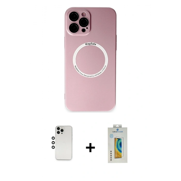 MARSİLYAN™- iPhone 12 Pro Kılıf Zirve Klasik Prime - Siyah Polymer Nano Ekran Koruyucu + Shine Kamera Lens - GS