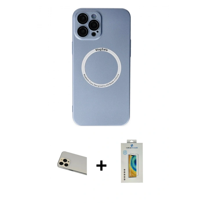 MARSİLYAN™- iPhone 12 Pro Kılıf Zirve Klasik Prime - Siyah Polymer Nano Ekran Koruyucu + Rainbow Kamera Lens Koruma Cam - GD