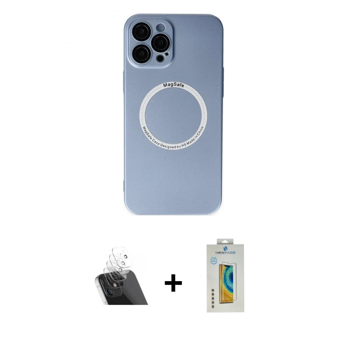 MARSİLYAN™- iPhone 12 Pro Kılıf Zirve Klasik Prime - Siyah Polymer Nano Ekran Koruyucu + Kamera Lens Koruma Cam - SF