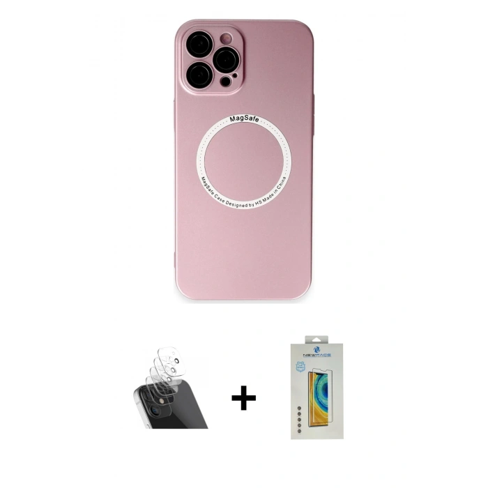 MARSİLYAN™- iPhone 12 Pro Kılıf Zirve Klasik Prime - Siyah Polymer Nano Ekran Koruyucu + Kamera Lens Koruma Cam - SF