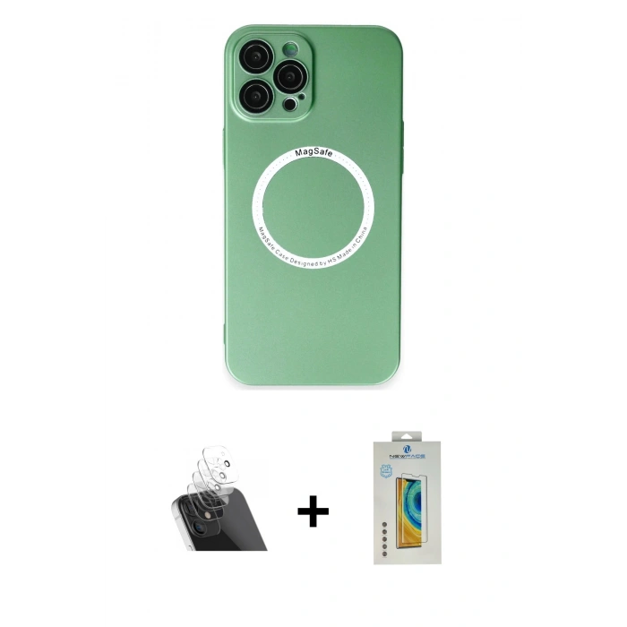 MARSİLYAN™- iPhone 12 Pro Kılıf Zirve Klasik Prime - Siyah Polymer Nano Ekran Koruyucu + Kamera Lens Koruma Cam - SF