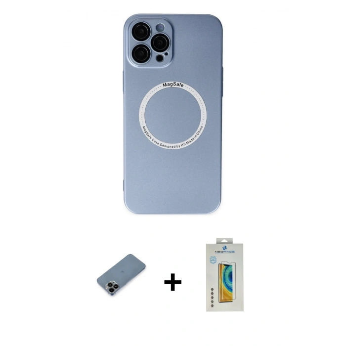 MARSİLYAN™- iPhone 12 Pro Kılıf Zirve Klasik Prime - Siyah Polymer Nano Ekran Koruyucu + Shine Kamera Lens Koruma Cam - SH