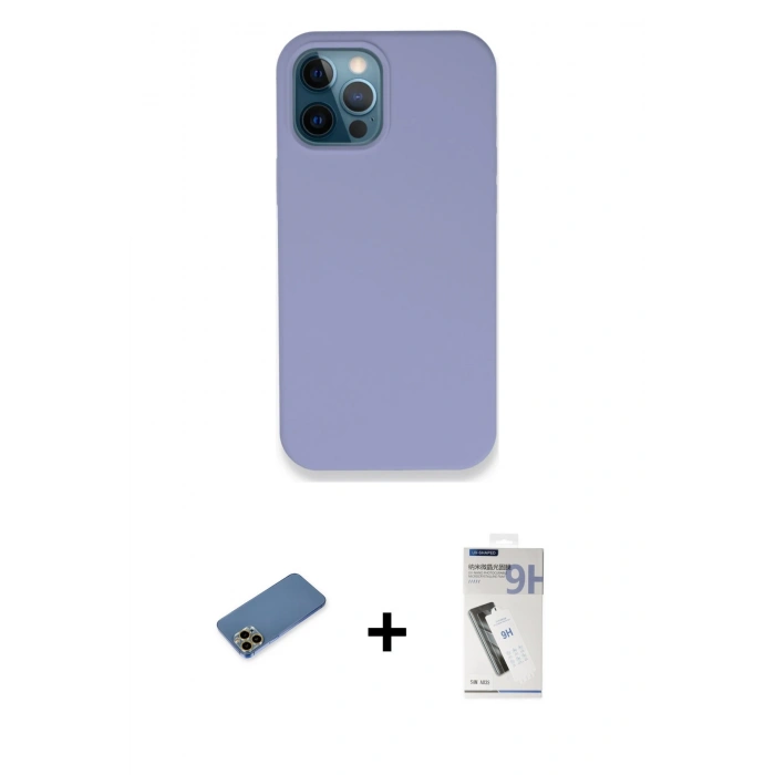 MARSİLYAN™- iPhone 12 Pro Kılıf Zirve Modern Özel Seri - Şeffaf Uv Polymer Nano Ekran Koruyucu + Shine Kamera Lens Koruma Cam - GD