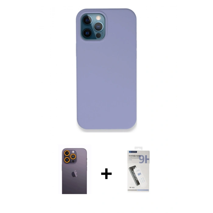 MARSİLYAN™- iPhone 12 Pro Kılıf Zirve Modern Özel Seri - Şeffaf Uv Polymer Nano Ekran Koruyucu + Neon Fosforlu Kamera Lens - SI