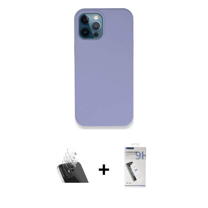 MARSİLYAN™- iPhone 12 Pro Kılıf Zirve Modern Özel Seri - Şeffaf Uv Polymer Nano Ekran Koruyucu + Kamera Lens Koruma Cam - SF