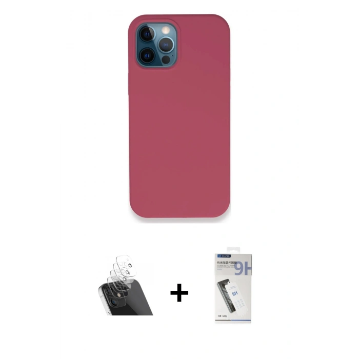 MARSİLYAN™- iPhone 12 Pro Kılıf Zirve Modern Özel Seri - Şeffaf Uv Polymer Nano Ekran Koruyucu + Kamera Lens Koruma Cam - SF