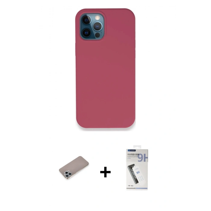 MARSİLYAN™- iPhone 12 Pro Kılıf Zirve Modern Özel Seri - Şeffaf Uv Polymer Nano Ekran Koruyucu + Shine Kamera Lens Koruma Cam - SABE