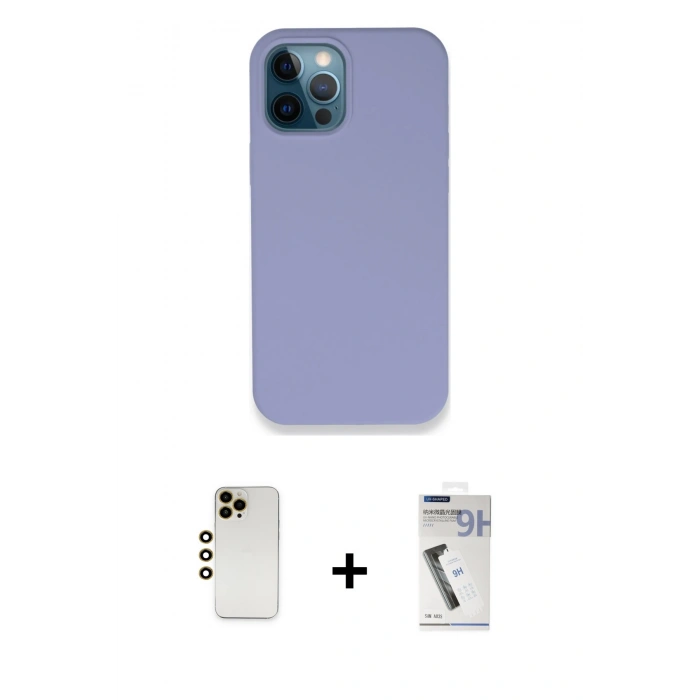 MARSİLYAN™- iPhone 12 Pro Kılıf Zirve Modern Özel Seri - Şeffaf Uv Polymer Nano Ekran Koruyucu + Shine Kamera Lens - GD