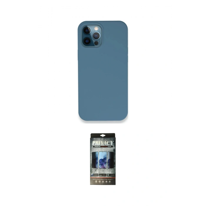 MARSİLYAN™- iPhone 12 Pro Kılıf Zirve Modern Özel Seri - Siyah 34D Hayalet Izgaralı Cam