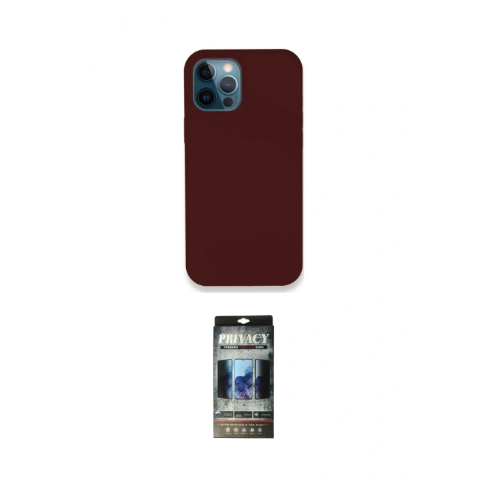 MARSİLYAN™- iPhone 12 Pro Kılıf Zirve Modern Özel Seri - Siyah 34D Hayalet Izgaralı Cam