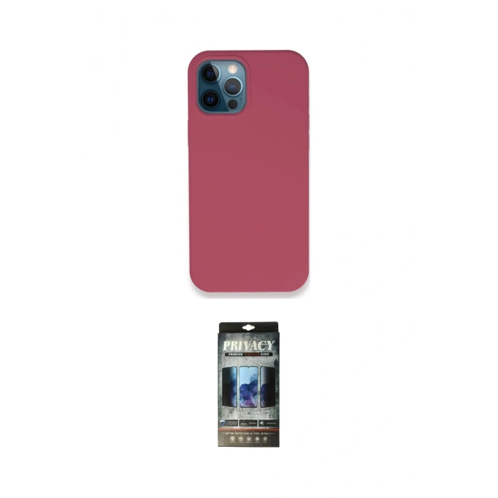 MARSİLYAN™- iPhone 12 Pro Kılıf Zirve Modern Özel Seri - Siyah 34D Hayalet Izgaralı Cam