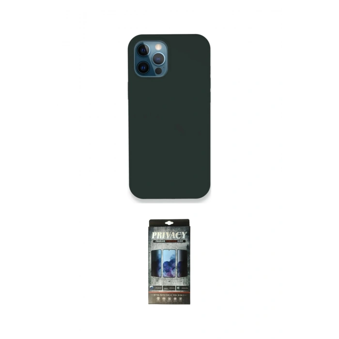 MARSİLYAN™- iPhone 12 Pro Kılıf Zirve Modern Özel Seri - Siyah 34D Hayalet Izgaralı Cam
