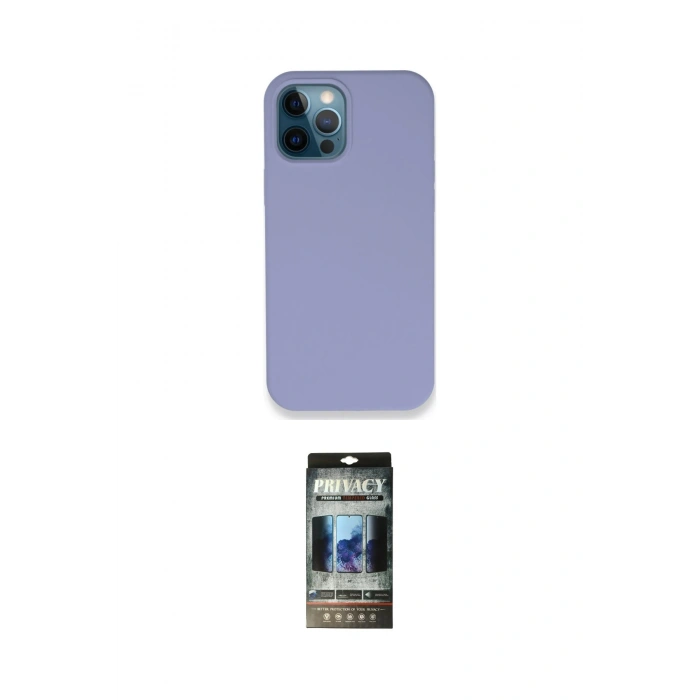 MARSİLYAN™- iPhone 12 Pro Kılıf Zirve Modern Özel Seri - Siyah 34D Hayalet Izgaralı Cam