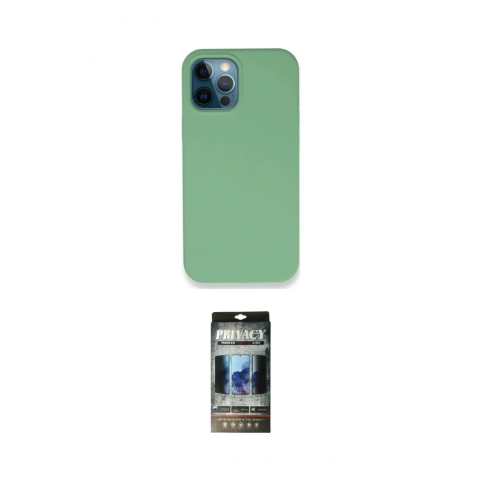 MARSİLYAN™- iPhone 12 Pro Kılıf Zirve Modern Özel Seri - Siyah 34D Hayalet Izgaralı Cam