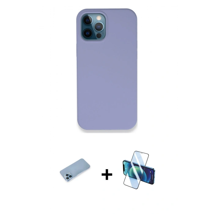 MARSİLYAN™- iPhone 12 Pro Kılıf Zirve Modern Özel Seri - Siyah 3D Antistatik Seramik Nano Ekran Koruyucu + Shine Kamera Lens Koruma Cam - MI