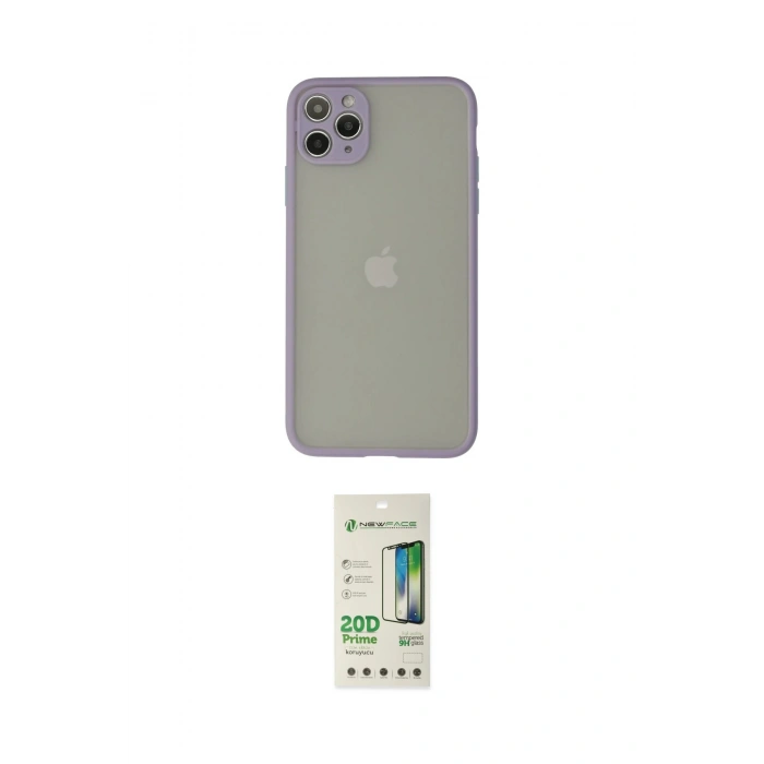 MARSİLYAN™- iPhone 12 Pro Max Kılıf Ahenk Çizgi Serisi - Siyah 20D Premium Cam Ekran Koruyucu