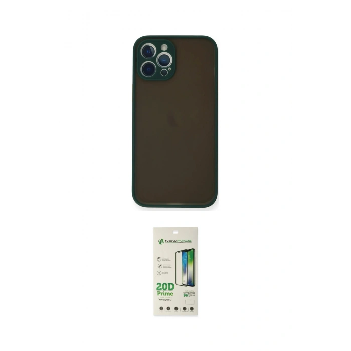 MARSİLYAN™- iPhone 12 Pro Max Kılıf Ahenk Çizgi Serisi - Siyah 20D Premium Cam Ekran Koruyucu