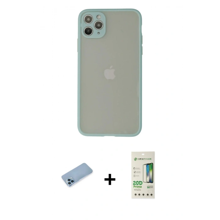 MARSİLYAN™- iPhone 12 Pro Max Kılıf Ahenk Çizgi Serisi - Siyah 20D Premium Cam Ekran Koruyucu + Shine Kamera Lens Koruma Cam - MI