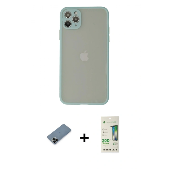 MARSİLYAN™- iPhone 12 Pro Max Kılıf Ahenk Çizgi Serisi - Siyah 20D Premium Cam Ekran Koruyucu + Shine Kamera Lens Koruma Cam - SH