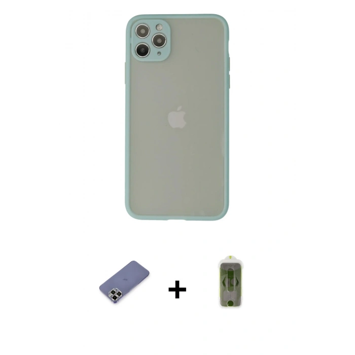 MARSİLYAN™- iPhone 12 Pro Max Kılıf Ahenk Çizgi Serisi - Siyah Joko Magic 5D Hayalet Cam + Gold Metal Kamera Lens Koruma Cam