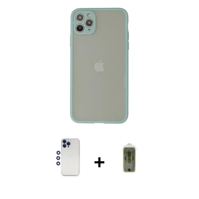MARSİLYAN™- iPhone 12 Pro Max Kılıf Ahenk Çizgi Serisi - Siyah Joko Magic 5D Hayalet Cam + Shine Kamera Lens - LT