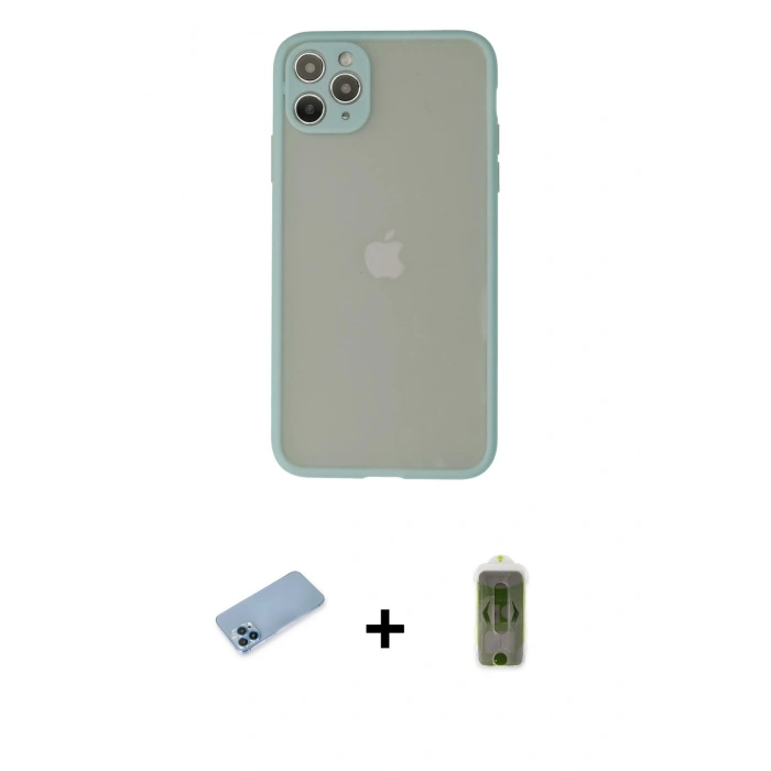 MARSİLYAN™- iPhone 12 Pro Max Kılıf Ahenk Çizgi Serisi - Siyah Joko Magic 5D Hayalet Cam + Shine Kamera Lens Koruma Cam - MI
