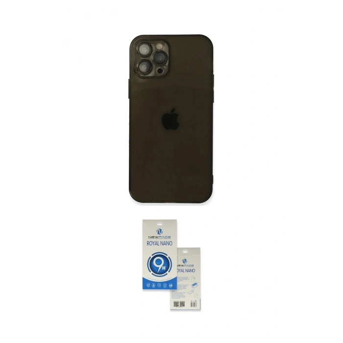 MARSİLYAN™- iPhone 12 Pro Max Kılıf Ahenk Doku - Şeffaf Royal Nano Ekran Koruyucu