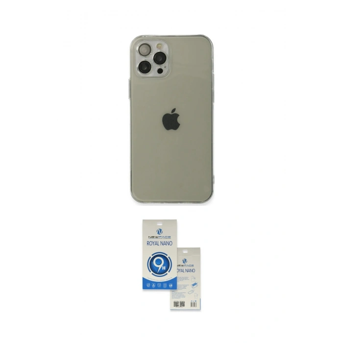 MARSİLYAN™- iPhone 12 Pro Max Kılıf Ahenk Doku - Şeffaf Royal Nano Ekran Koruyucu