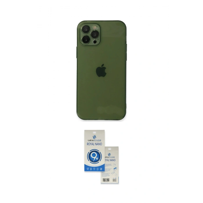 MARSİLYAN™- iPhone 12 Pro Max Kılıf Ahenk Doku - Şeffaf Royal Nano Ekran Koruyucu