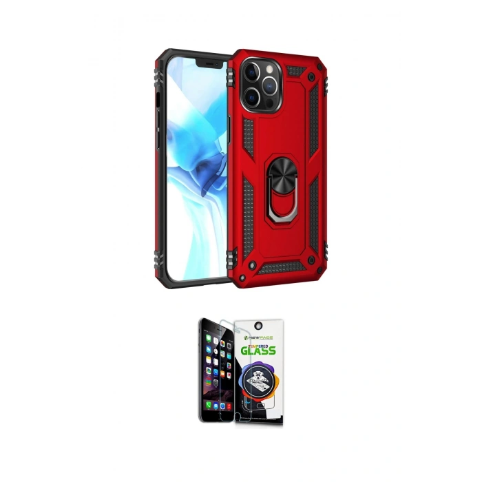 MARSİLYAN™- iPhone 12 Pro Max Kılıf Ahenk Klasik Koleksiyonu - Şeffaf Temperli Cam Ekran Koruyucu