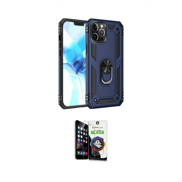 MARSİLYAN™- iPhone 12 Pro Max Kılıf Ahenk Klasik Koleksiyonu - Şeffaf Temperli Cam Ekran Koruyucu