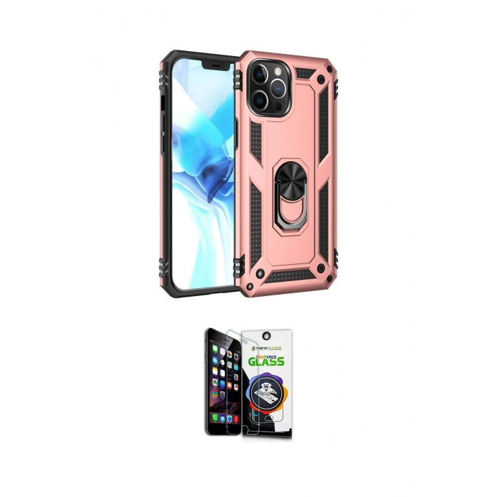 MARSİLYAN™- iPhone 12 Pro Max Kılıf Ahenk Klasik Koleksiyonu - Şeffaf Temperli Cam Ekran Koruyucu