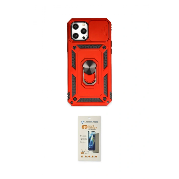 MARSİLYAN™- iPhone 12 Pro Max Kılıf Ahenk Klasik - Siyah 6D Mat Seramik Hayalet Nano Ekran Koruyucu