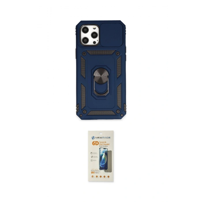 MARSİLYAN™- iPhone 12 Pro Max Kılıf Ahenk Klasik - Siyah 6D Mat Seramik Hayalet Nano Ekran Koruyucu