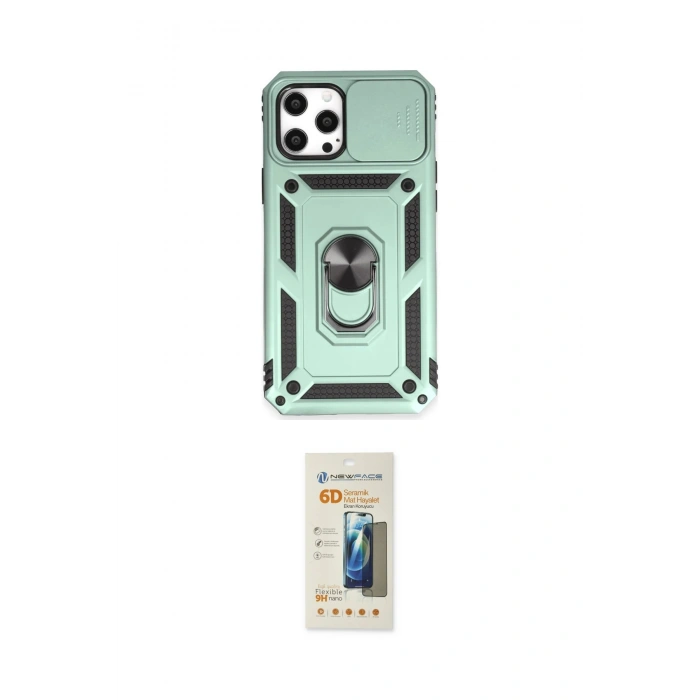 MARSİLYAN™- iPhone 12 Pro Max Kılıf Ahenk Klasik - Siyah 6D Mat Seramik Hayalet Nano Ekran Koruyucu