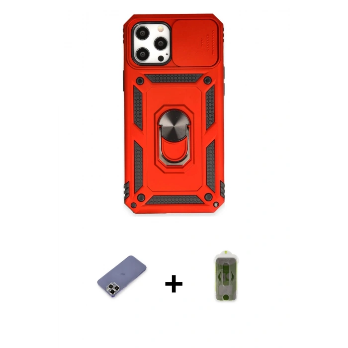 MARSİLYAN™- iPhone 12 Pro Max Kılıf Ahenk Klasik - Siyah Joko Magic 5D Hayalet Cam + Metal Kamera Lens Koruma Cam - GD