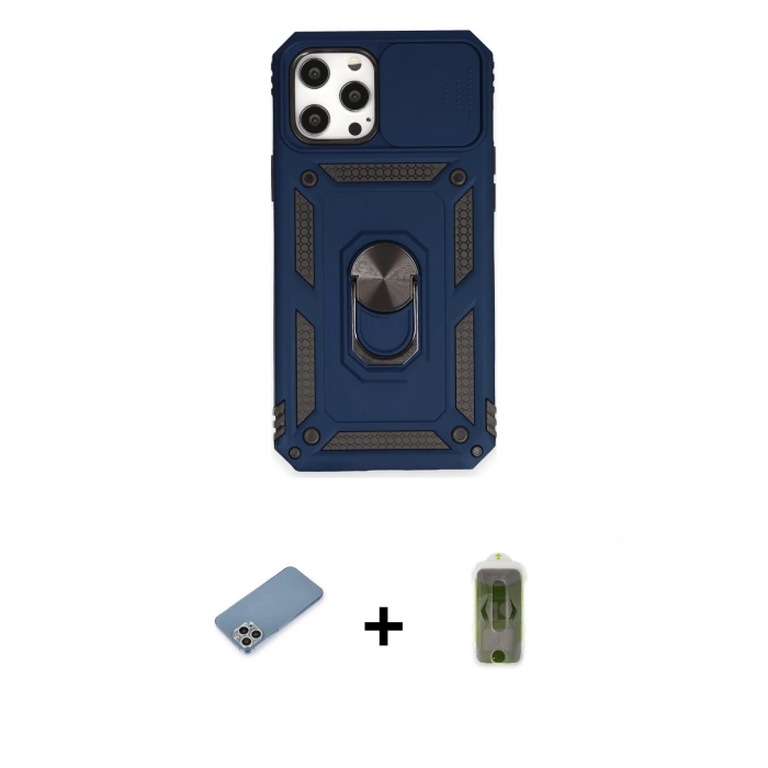 MARSİLYAN™- iPhone 12 Pro Max Kılıf Ahenk Klasik - Siyah Joko Magic 5D Hayalet Cam + Shine Kamera Lens Koruma Cam - GS